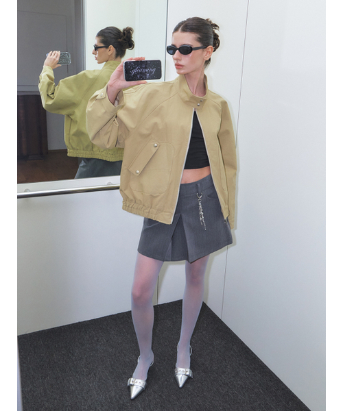 ETMON(エトモン)の「Inverted Pleats Mini Skirt, Charcoal(スカート・レディース・その他・S/M)」の2枚目の写真