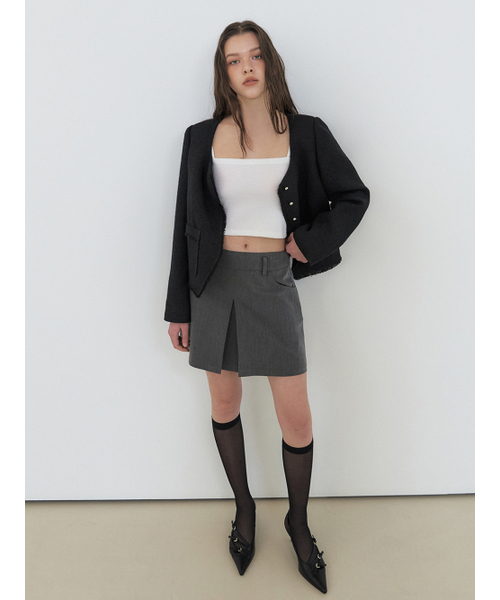 ETMON(エトモン)の「Inverted Pleats Mini Skirt, Charcoal(スカート・レディース・その他・S/M)」の3枚目の写真