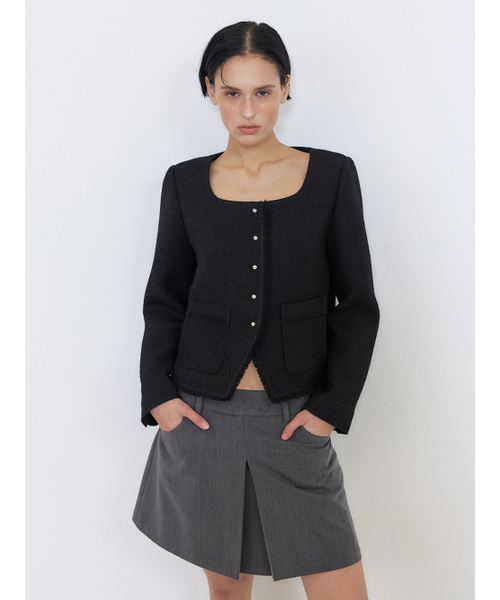 ETMON(エトモン)の「Inverted Pleats Mini Skirt, Charcoal(スカート・レディース・その他・S/M)」の5枚目の写真