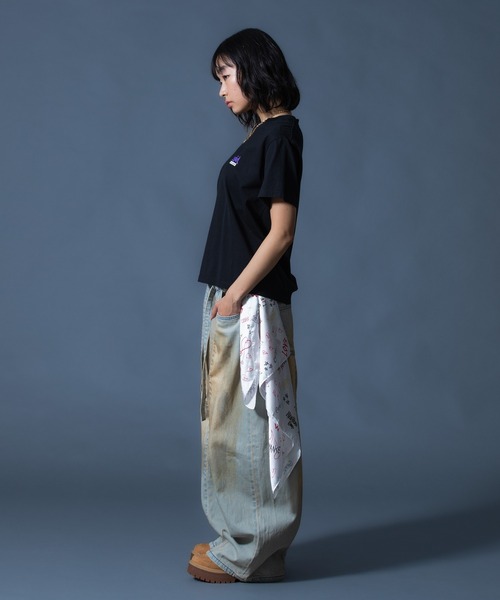 X-girl（エックスガール）の「TRIPLE LOGO S/S TEE（Tシャツ/カットソー・レディース・ブラック/ホワイト/パープル・S/M/L）」の15枚目の写真