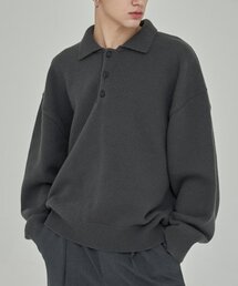 INTERSECTION（インターセッション）の「オーバーサイズカラー ニット [グレー]（ポロシャツ）」