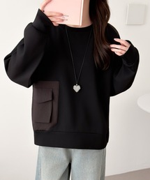 emi+（エミプラス）の「ポケットデザイン段ボールニットスウェット（スウェット）」