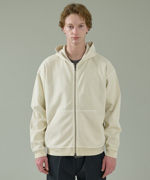 ABAHOUSE（アバハウス）の「フェード ポンチ　ダブルジップパーカー（パーカー・メンズ・チャコールグレー/ピンク/アイボリー/サックスブルー・48/46）」の6枚目の写真