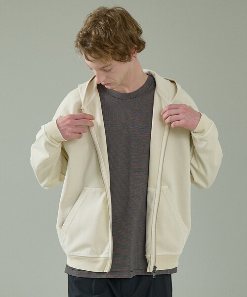 ABAHOUSE（アバハウス）の「フェード ポンチ　ダブルジップパーカー（パーカー・メンズ・チャコールグレー/ピンク/アイボリー/サックスブルー・48/46）」の14枚目の写真