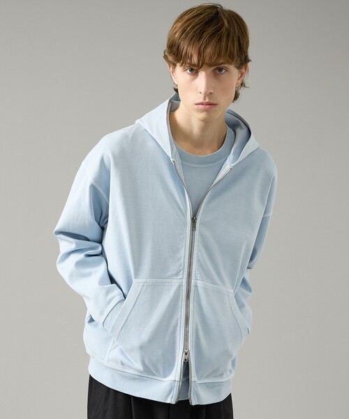 ABAHOUSE（アバハウス）の「フェード ポンチ　ダブルジップパーカー（パーカー・メンズ・チャコールグレー/ピンク/アイボリー/サックスブルー・48/46）」の18枚目の写真