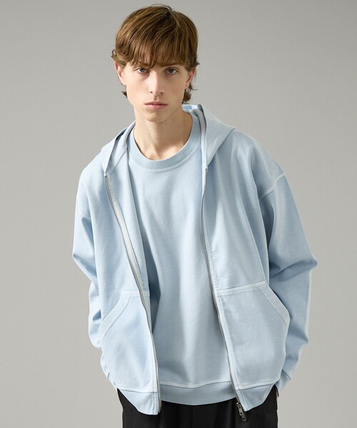 ABAHOUSE（アバハウス）の「フェード ポンチ　ダブルジップパーカー（パーカー・メンズ・チャコールグレー/ピンク/アイボリー/サックスブルー・48/46）」の20枚目の写真