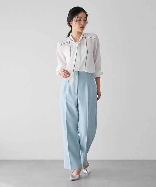 YECCA VECCA(イェッカヴェッカ)の「配色ラインボウタイブラウス(シャツ/ブラウス・レディース・オフホワイト/ラベンダー/ネイビー・FREE)」の19枚目の写真