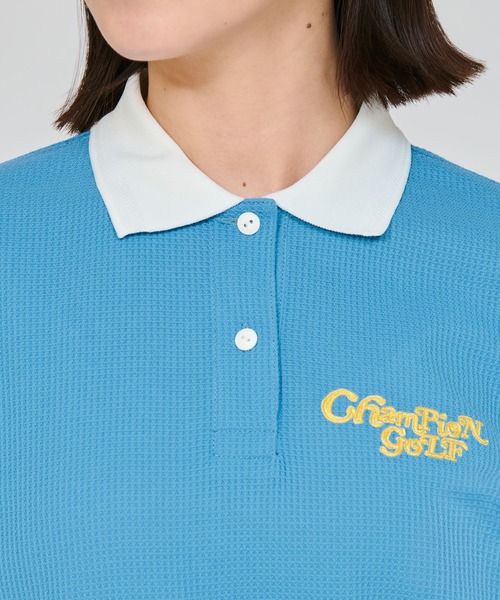 Champion Golf（チャンピオンゴルフ）の「【Champion/チャンピオン】レディース GOLF ショートスリーブポロシャツ（ポロシャツ・レディース・オフホワイト/スカイブルー/ブラック/ネイビー・LARGE/MEDIUM）」の5枚目の写真
