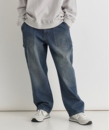 BACK NUMBER | 【BACK NUMBER】デニムペインターパンツ (ワイドシルエット/ユーズド加工/デイリーユース/ユニセックス)(デニムパンツ)
