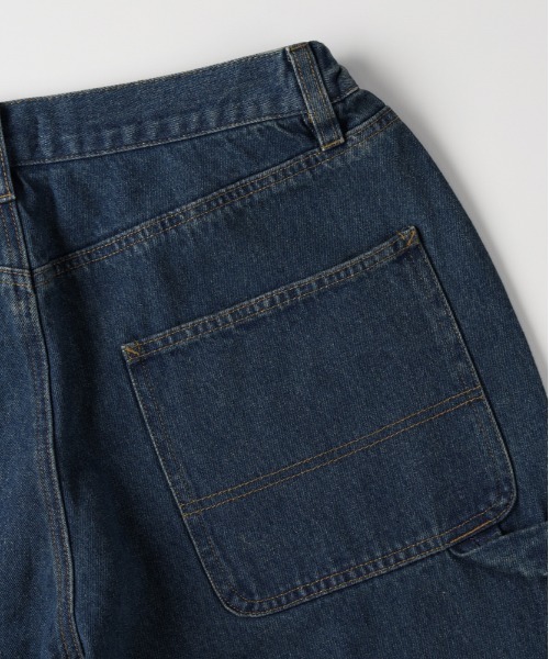 BACK NUMBER（バックナンバー）の「【BACK NUMBER】デニムペインターパンツ (ワイドシルエット/ユーズド加工/デイリーユース/ユニセックス)（デニムパンツ・メンズ・ダークインディゴブルー/ブラック・S/L/M/XL）」の5枚目の写真