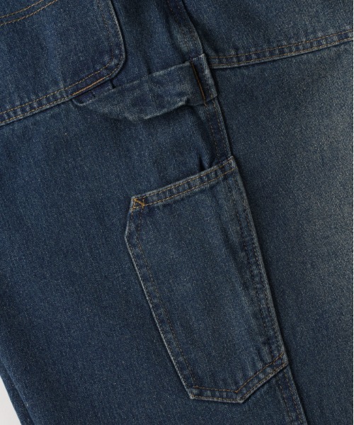 BACK NUMBER（バックナンバー）の「【BACK NUMBER】デニムペインターパンツ (ワイドシルエット/ユーズド加工/デイリーユース/ユニセックス)（デニムパンツ・メンズ・ダークインディゴブルー/ブラック・S/L/M/XL）」の7枚目の写真