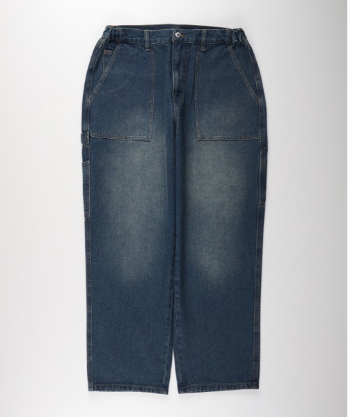 BACK NUMBER（バックナンバー）の「【BACK NUMBER】デニムペインターパンツ (ワイドシルエット/ユーズド加工/デイリーユース/ユニセックス)（デニムパンツ・メンズ・ダークインディゴブルー/ブラック・S/L/M/XL）」の15枚目の写真