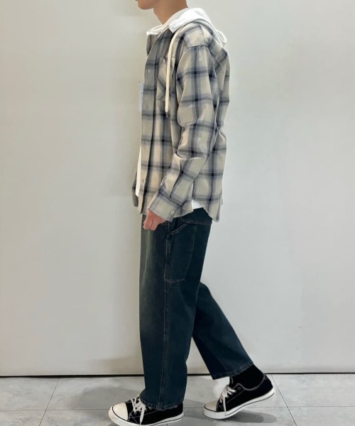 BACK NUMBER(バックナンバー)の「BACK NUMBER(バックナンバー)【メンズ】デニムペインターパンツ(デニムパンツ・メンズ・ダークインディゴブルー/ブラック・S/L/M/XL)」の13枚目の写真