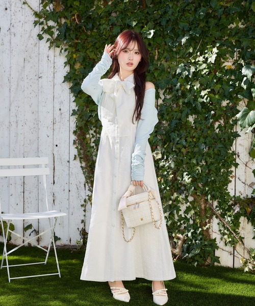 one after another NICE CLAUP（ワンアフターアナザーナイスクラップ）の「【Denim Collection】ボレロ＋デニムロングワンピース（ワンピース・レディース・ブルー系その他/オフホワイト/ブラック・FREE）」の2枚目の写真