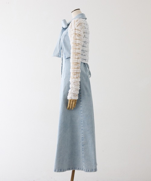 one after another NICE CLAUP（ワンアフターアナザーナイスクラップ）の「【Denim Collection】ボレロ＋デニムロングワンピース（ワンピース・レディース・ブルー系その他/オフホワイト/ブラック・FREE）」の7枚目の写真