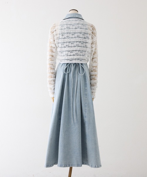 one after another NICE CLAUP（ワンアフターアナザーナイスクラップ）の「【Denim Collection】ボレロ＋デニムロングワンピース（ワンピース・レディース・ブルー系その他/オフホワイト/ブラック・FREE）」の8枚目の写真