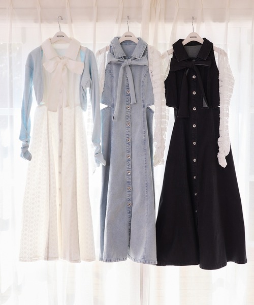 one after another NICE CLAUP（ワンアフターアナザーナイスクラップ）の「【Denim Collection】ボレロ＋デニムロングワンピース（ワンピース・レディース・ブルー系その他/オフホワイト/ブラック・FREE）」の17枚目の写真