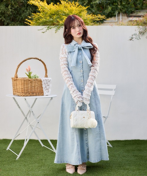 one after another NICE CLAUP(ワンアフターアナザーナイスクラップ)の「【Denim Collection】ボレロ+デニムロングワンピース(ワンピース・レディース・ブルー系その他/オフホワイト/ブラック・FREE)」の19枚目の写真