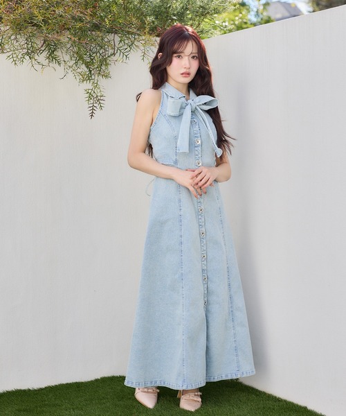 Denim Collection】ボレロ＋デニムロングワンピース（ワンピース 
