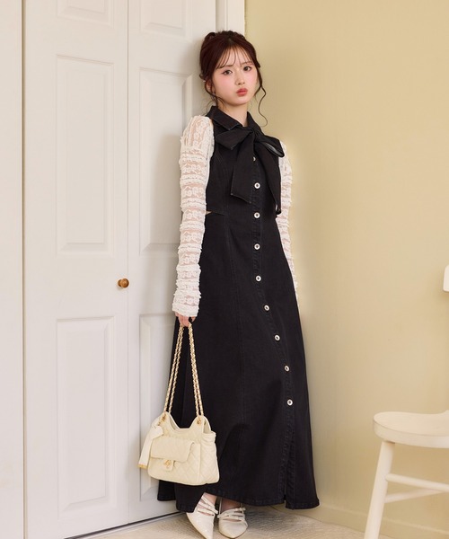 Denim Collection】ボレロ＋デニムロングワンピース（ワンピース 