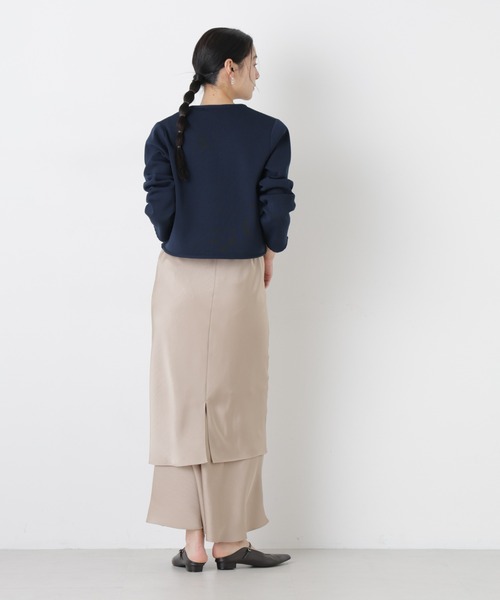 NANO universe（ナノユニバース）の「ゴールドボタンニットジャケット（ノーカラージャケット・レディース・その他1/ダークネイビー/アイボリー・FREE）」の22枚目の写真