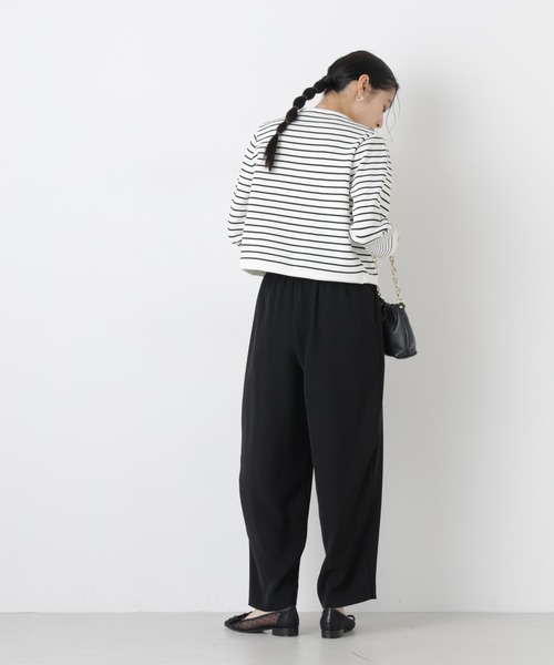 NANO universe（ナノユニバース）の「ゴールドボタンニットジャケット（ノーカラージャケット・レディース・その他1/ダークネイビー/アイボリー・FREE）」の9枚目の写真