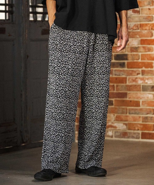 CAMBIO（カンビオ）の「mp14604- Leopard Pleats Wide Straight Pants ロングパンツ(2026GIM-013)（その他パンツ・メンズ・ホワイト/ブラック/ブラウン・S/M/L）」の3枚目の写真