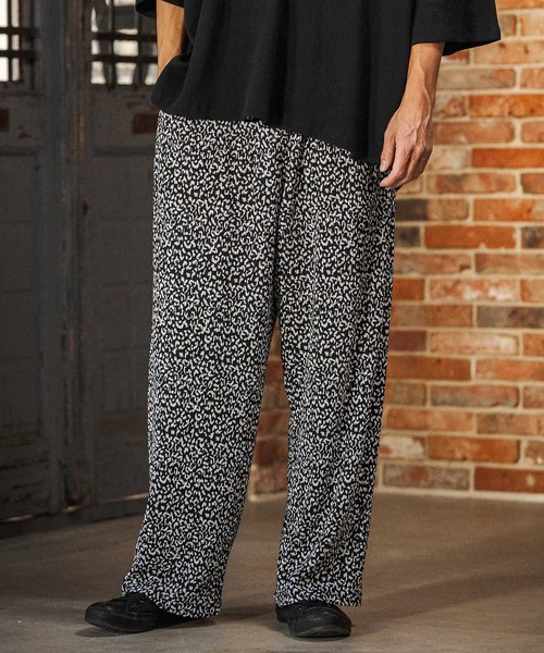 CAMBIO（カンビオ）の「mp14604- Leopard Pleats Wide Straight Pants ロングパンツ(2026GIM-013)（その他パンツ・メンズ・ホワイト/ブラック/ブラウン・S/M/L）」の4枚目の写真