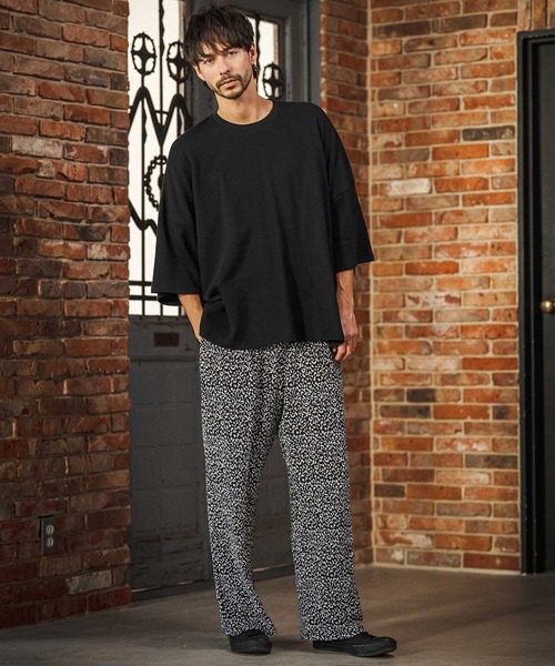 CAMBIO（カンビオ）の「mp14604- Leopard Pleats Wide Straight Pants ロングパンツ(2026GIM-013)（その他パンツ・メンズ・ホワイト/ブラック/ブラウン・S/M/L）」の8枚目の写真