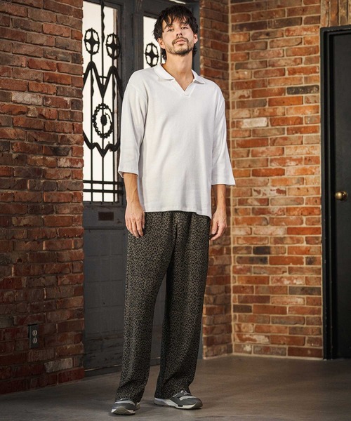 CAMBIO（カンビオ）の「mp14604- Leopard Pleats Wide Straight Pants ロングパンツ(2026GIM-013)（その他パンツ・メンズ・ホワイト/ブラック/ブラウン・S/M/L）」の13枚目の写真