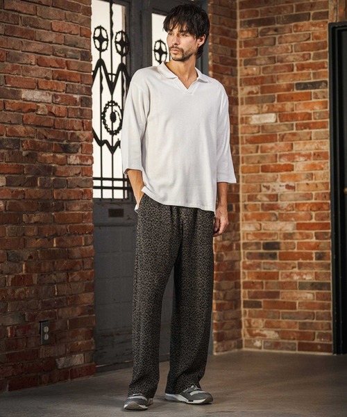 CAMBIO（カンビオ）の「mp14604- Leopard Pleats Wide Straight Pants ロングパンツ(2026GIM-013)（その他パンツ・メンズ・ホワイト/ブラック/ブラウン・S/M/L）」の14枚目の写真