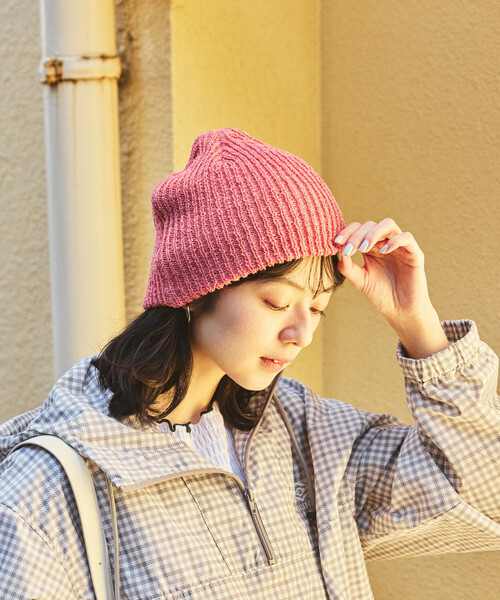 FREAK'S STORE（フリークスストア）の「リブニット帽/ニットビーニー（ニットキャップ/ビーニー・レディース・グリーン/ピンク/ブラウン/チャコールグレー/オフホワイト・ONE SIZE）」の5枚目の写真