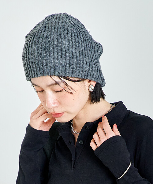 FREAK'S STORE（フリークスストア）の「リブニット帽/ニットビーニー（ニットキャップ/ビーニー・レディース・グリーン/ピンク/ブラウン/チャコールグレー/オフホワイト・ONE SIZE）」の3枚目の写真