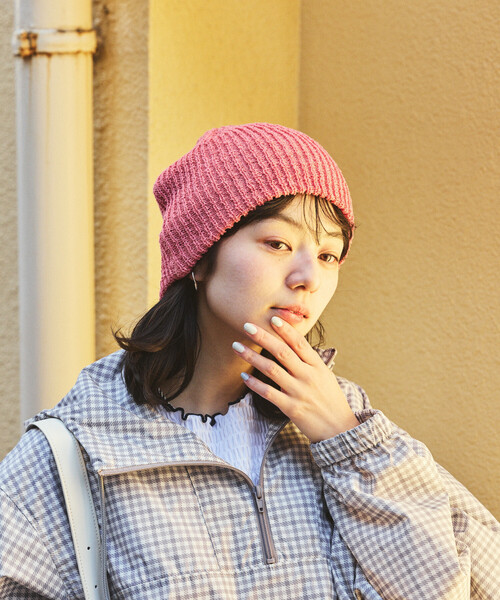 FREAK'S STORE（フリークスストア）の「リブニット帽/ニットビーニー（ニットキャップ/ビーニー・レディース・グリーン/ピンク/ブラウン/チャコールグレー/オフホワイト・ONE SIZE）」の18枚目の写真