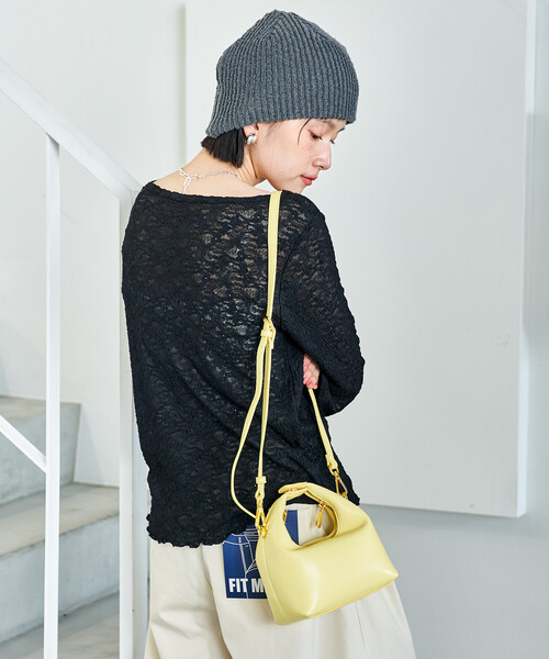 FREAK'S STORE（フリークスストア）の「リブニット帽/ニットビーニー（ニットキャップ/ビーニー・レディース・グリーン/ピンク/ブラウン/チャコールグレー/オフホワイト・ONE SIZE）」の7枚目の写真