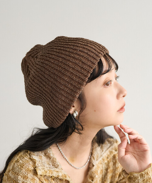 FREAK'S STORE（フリークスストア）の「リブニット帽/ニットビーニー（ニットキャップ/ビーニー・レディース・グリーン/ピンク/ブラウン/チャコールグレー/オフホワイト・ONE SIZE）」の12枚目の写真