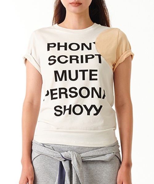 OPEN Yy（オープンワイワイ）の「【OPEN YY】YY DOT TYPO TEE（Tシャツ/カットソー・レディース・ホワイト/チャコールグレー/ブルー・M）」の4枚目の写真