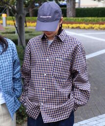 FFEIN（フェイン）の「【FFEIN（フェイン）】アソートワンポイントボックス長袖チェックシャツ / シャツ レギュラーカラー 長袖 ワンポイント 刺繍 レイヤード ポケット（シャツ/ブラウス）」