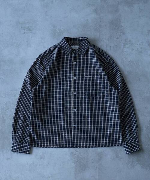 FFEIN(フェイン)の「【FFEIN(フェイン)】アソートワンポイントボックス長袖チェックシャツ / シャツ レギュラーカラー 長袖 ワンポイント 刺繍 レイヤード ポケット(シャツ/ブラウス・メンズ・ダークグリーン/ライトブルー/オレンジ/ブラック/オレンジ系その他/ネイビー・SMALL/MEDIUM/X-SMALL/LARGE)」の14枚目の写真