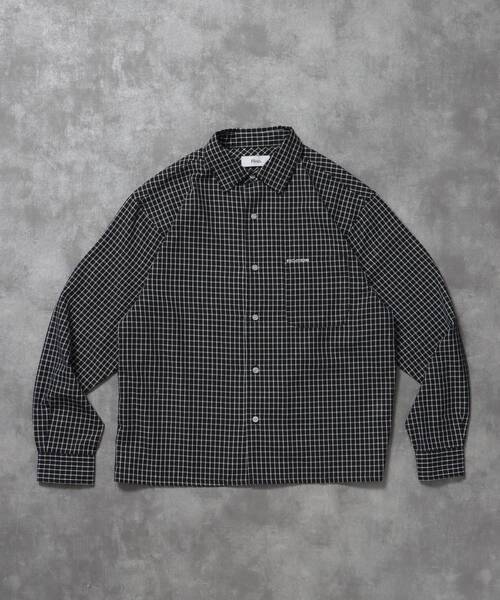FFEIN(フェイン)の「【FFEIN(フェイン)】アソートワンポイントボックス長袖チェックシャツ / シャツ レギュラーカラー 長袖 ワンポイント 刺繍 レイヤード ポケット(シャツ/ブラウス・メンズ・ダークグリーン/ライトブルー/オレンジ/ブラック/オレンジ系その他/ネイビー・SMALL/MEDIUM/X-SMALL/LARGE)」の12枚目の写真