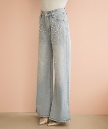 TITTY&CO. | ビジュー付きデニムパンツ(デニムパンツ)