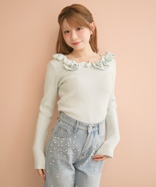 TITTY&CO.（ティティーアンドコー）の「ビジュー付きデニムパンツ（デニムパンツ・レディース・ブルー・MEDIUM/SMALL）」の17枚目の写真