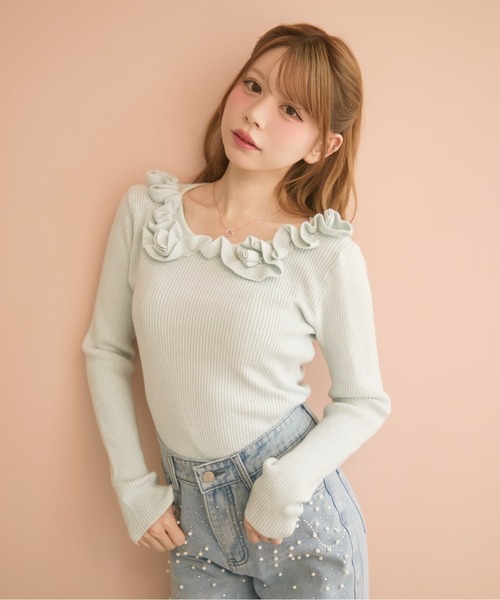 TITTY&CO.（ティティーアンドコー）の「ビジュー付きデニムパンツ（デニムパンツ・レディース・ブルー・MEDIUM/SMALL）」の18枚目の写真