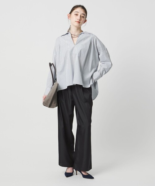 UNITED ARROWS(ユナイテッドアローズ)の「シルクライク イージーパンツ(その他パンツ・レディース・グレー/オフホワイト/ブラック/ライム/ダークブラウン・36/34/38)」の10枚目の写真