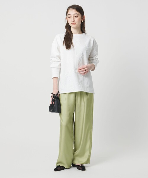 UNITED ARROWS(ユナイテッドアローズ)の「シルクライク イージーパンツ(その他パンツ・レディース・グレー/オフホワイト/ブラック/ライム/ダークブラウン・36/34/38)」の17枚目の写真