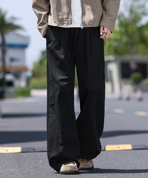 TOBEE(トゥビー)の「【TOBEE】 ワイドルーズスラックス /ストレートチノパンツ(チノパンツ・メンズ・ブラック/ベージュ/オフホワイト・MEDIUM/LARGE/X-LARGE)」の4枚目の写真