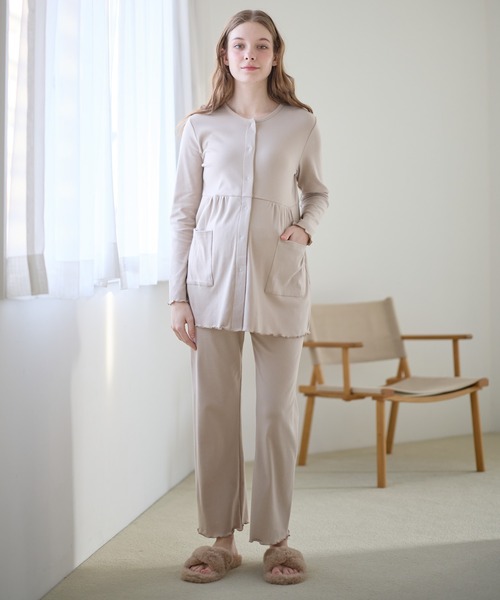 Rosemadame(ローズマダム)の「フライスパジャマ/ルームウェア/マタニティパジャマ/上下セット(産前・産後対応 マタニティ&授乳服)(マタニティウェア/グッズ・レディース・サックスブルー/ベージュ/ネイビー・M/L/LL)」の6枚目の写真