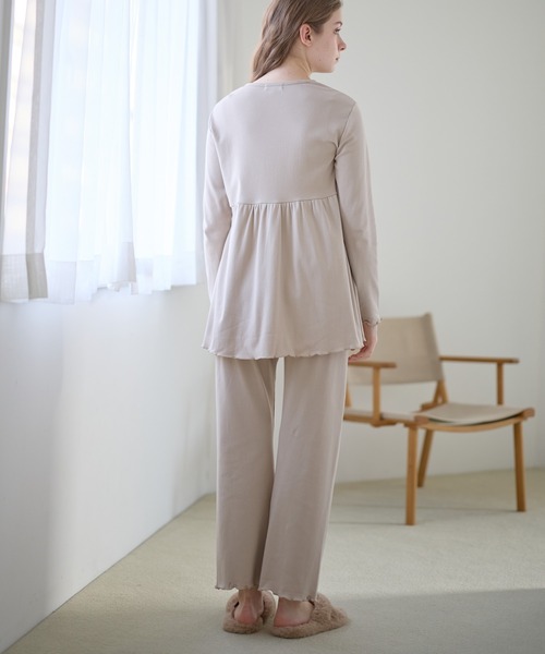 Rosemadame(ローズマダム)の「フライスパジャマ/ルームウェア/マタニティパジャマ/上下セット(産前・産後対応 マタニティ&授乳服)(マタニティウェア/グッズ・レディース・サックスブルー/ベージュ/ネイビー・M/L/LL)」の8枚目の写真
