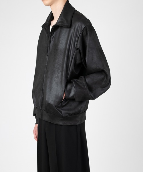 LAD MUSICIAN（ラッドミュージシャン）の「STRETCH FAUX LEATHER JERSEY TRACK JACKET（ジャージ・メンズ・ブラック・42/46/44）」の2枚目の写真