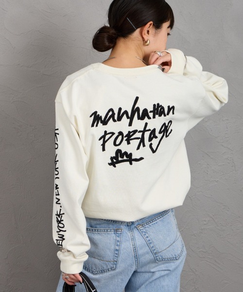 別注 顏料染手繪風背部Logo刺繡長袖T恤
